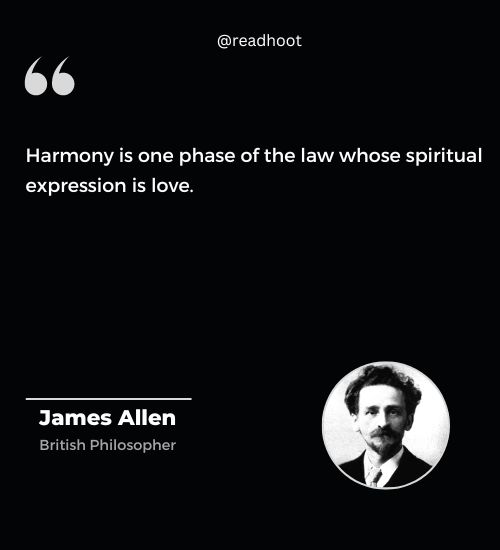 James Allen Quotes on harmony